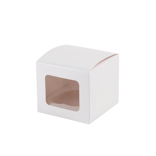 Cupcake Boxes Individual White Single Fairy Cake with Clear Window Cardboard Packaging Box Baking Kids Muffins Cookies Wedding tradingmadeeasy.co.uk