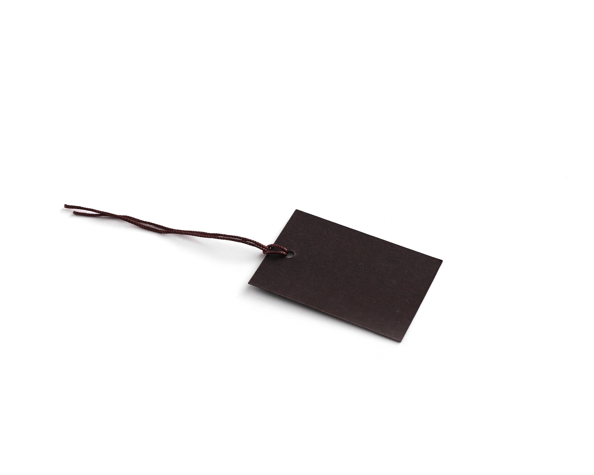 100 x Strung Hanging Card Clothing Tags 60mm x 40mm Dark Brown tradingmadeeasy.co.uk