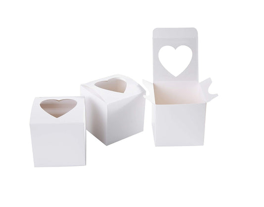 Cupcake Boxes Individual Heart Shape Clear Window Single Fairy Cake Cardboard Packaging Box Baking Kids Muffins Cookies Weddings tradingmadeeasy.co.uk