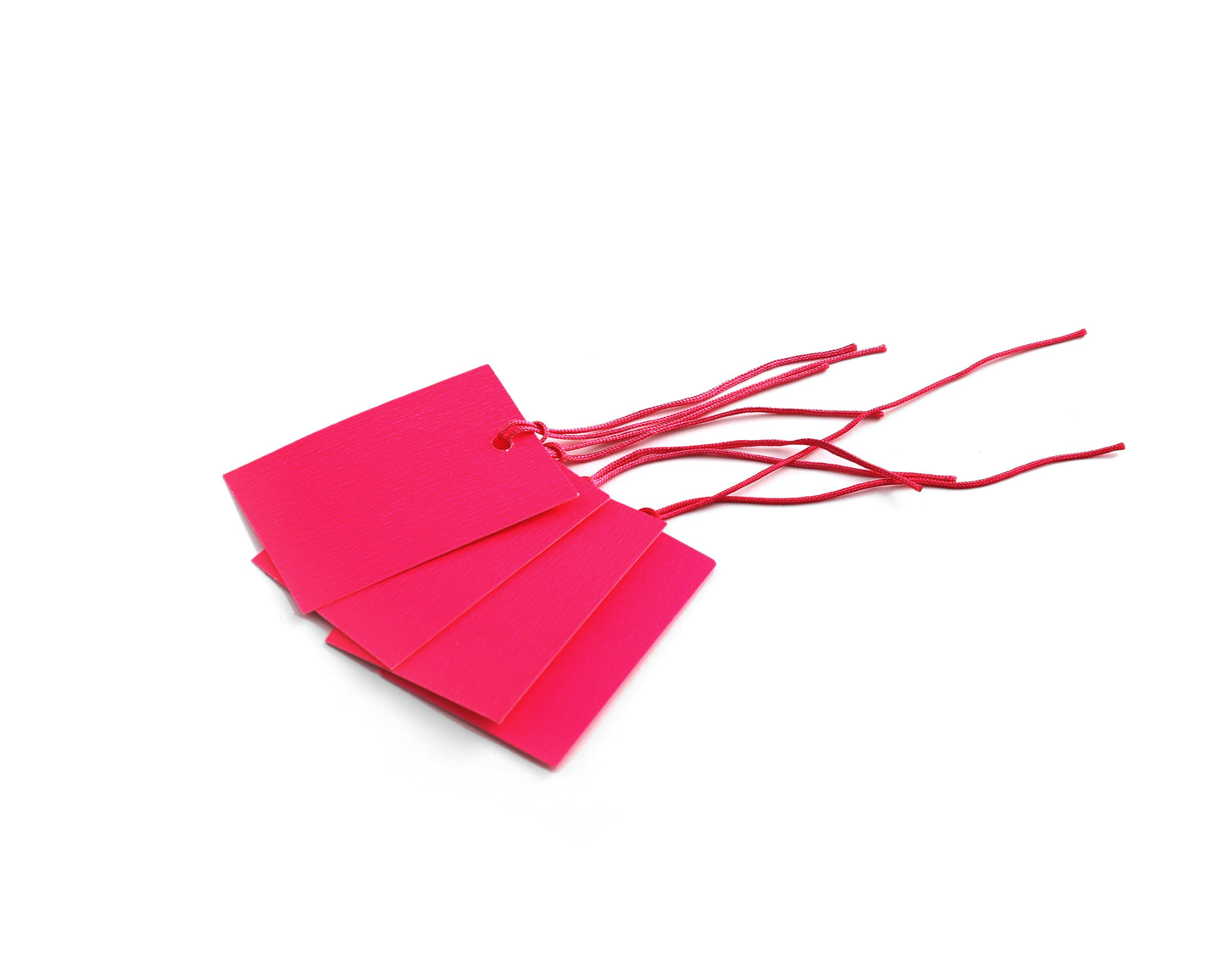 100 x Strung Hanging Card Clothing Tags 70mm x 45mm Pink tradingmadeeasy.co.uk