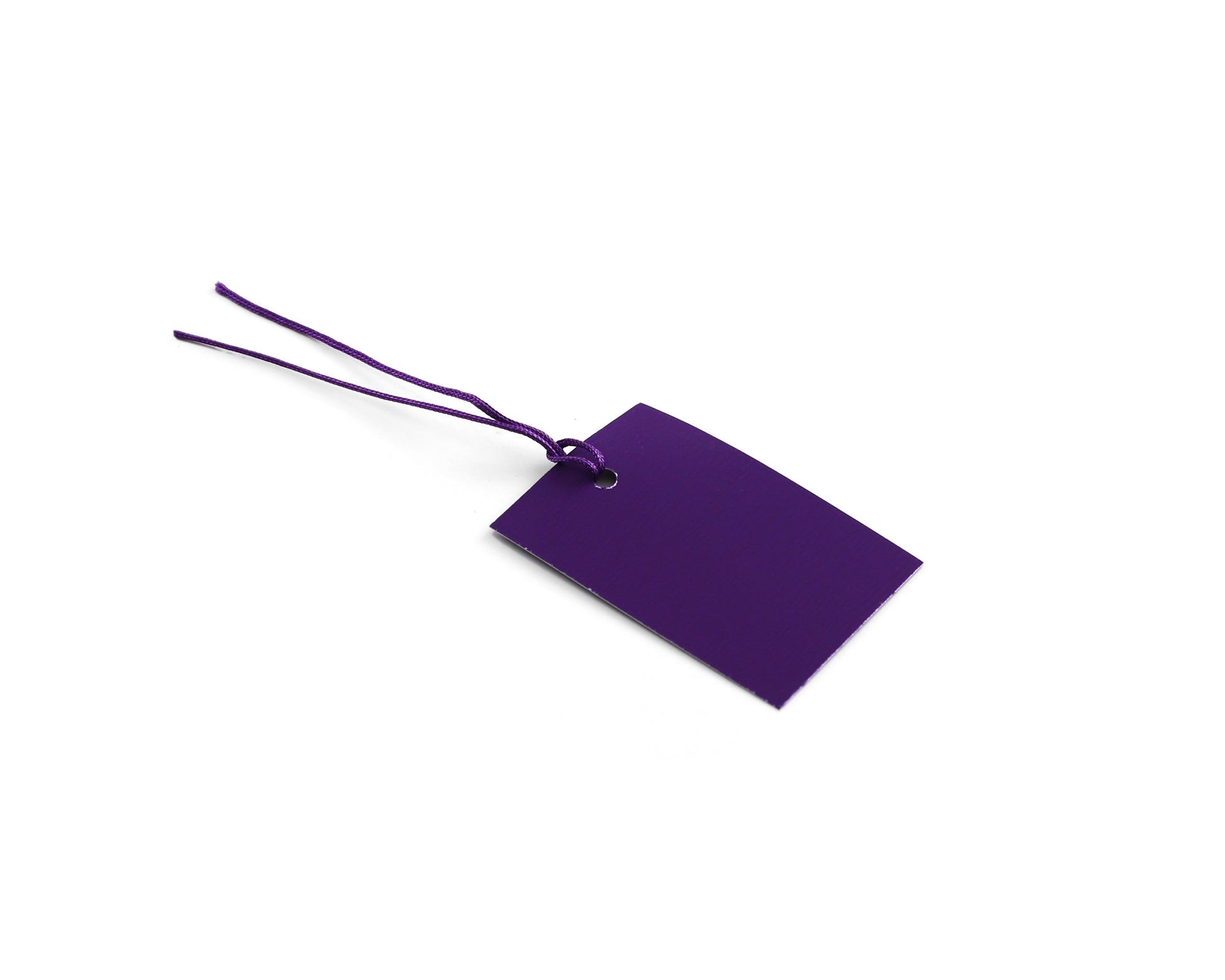 100 x Strung Hanging Card Clothing Tags 60mm x 40mm Purple tradingmadeeasy.co.uk