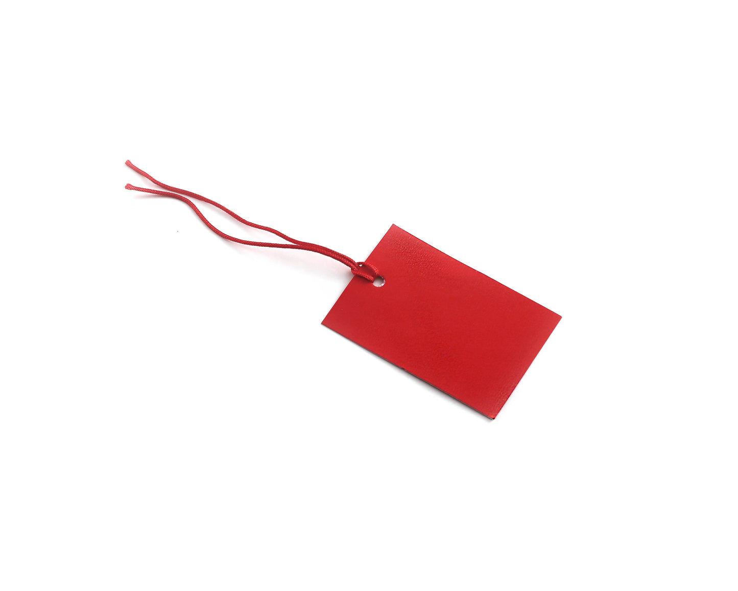 100 x Strung Hanging Card Clothing Tags 60mm x 40mm Red tradingmadeeasy.co.uk
